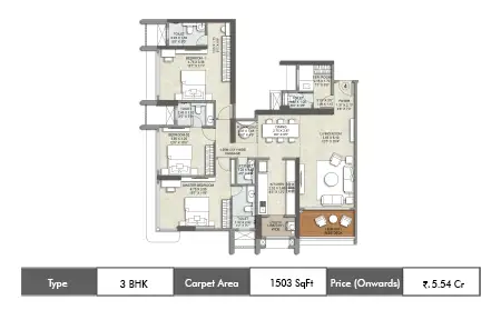 3 BHK 1503 SqFt